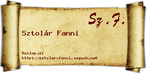 Sztolár Fanni névjegykártya