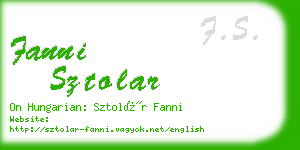 fanni sztolar business card